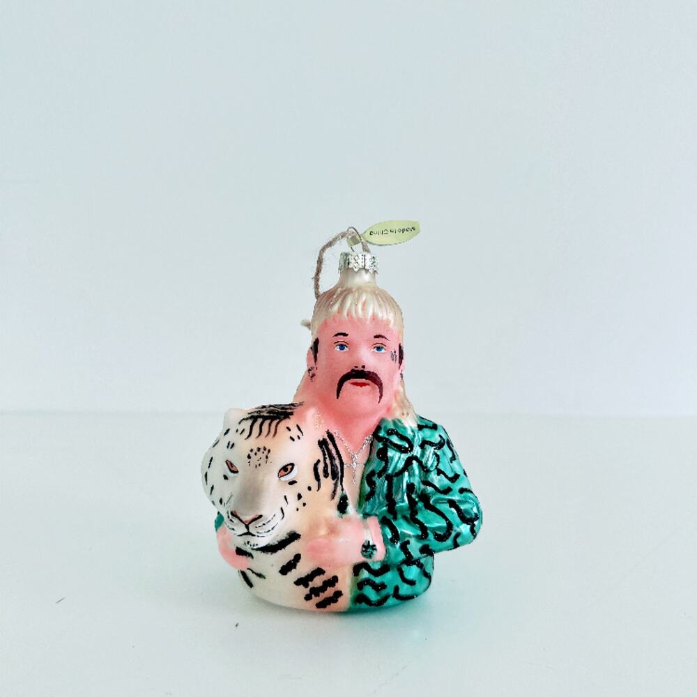 JOE EXOTIC TIGER KING GLASS ORNAMENT